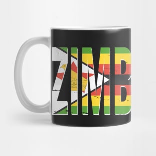 Zimbabwe Text in Colours of the Zimbabwean Flag Mug